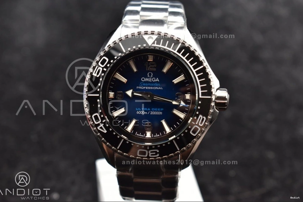 Black TF 6000M SS Dial SS Deep A2824 Blue Bezel Best 1:1 Ceramic Seamaster Bracelet Edition Ultra on 1223